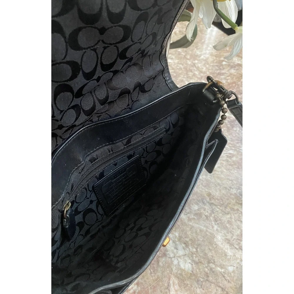 COACH BLEECKER BLACK LEATHER MINI BROOKLYN MESSENGER BAG 32279 EUC,MSRP‎ $468